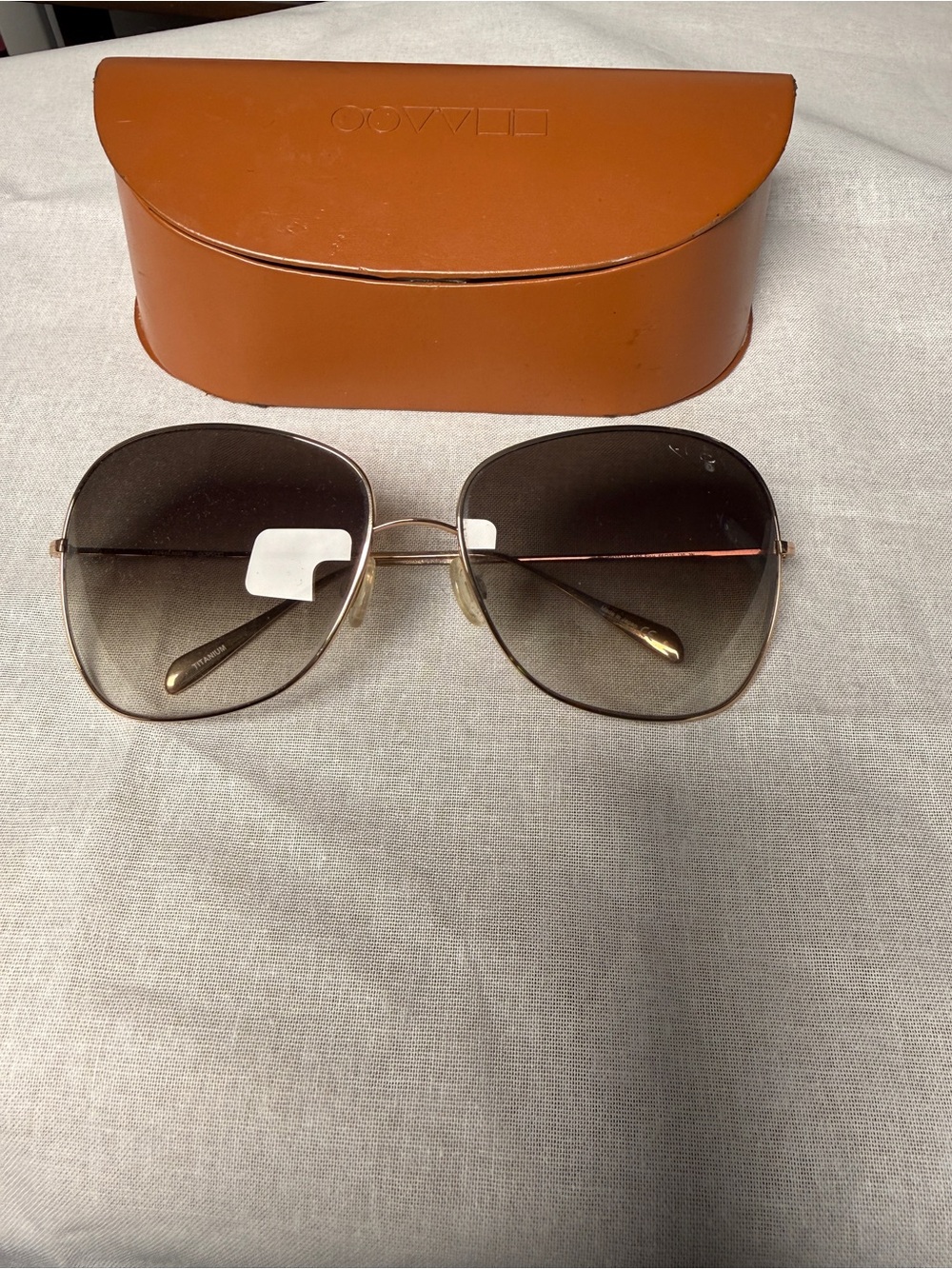 Oliver Peoples Brown and Gold Rimmed Sunglasses with Brown Case - Elsie